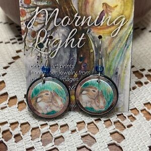 Handmade Paper Earrings Bunny Love